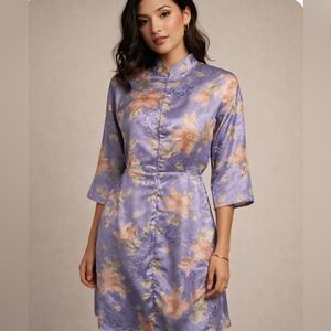 Vintage Lord & Taylor Floral Satin Kimono